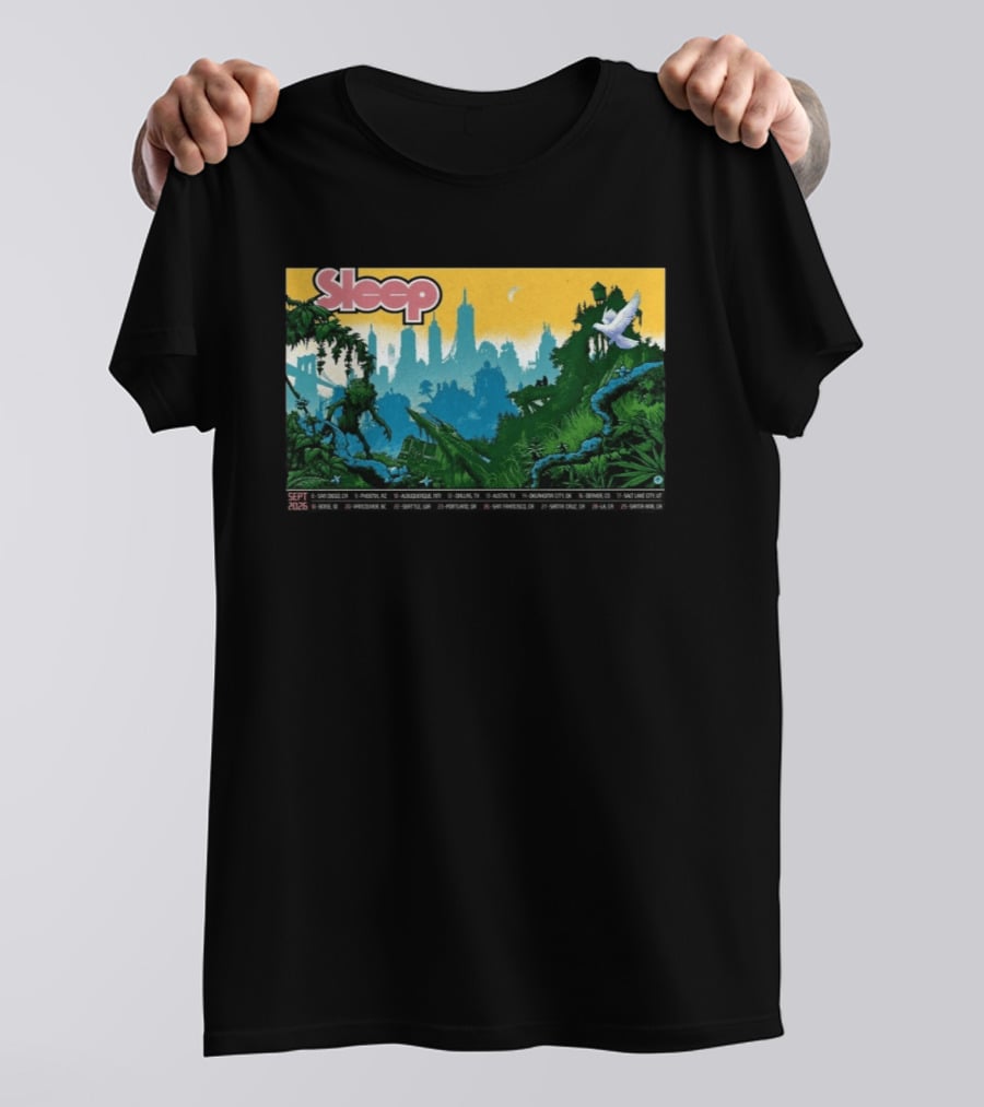 Sleep September 2026 Tour Dates Locations Skyline Jungle T-Shirt