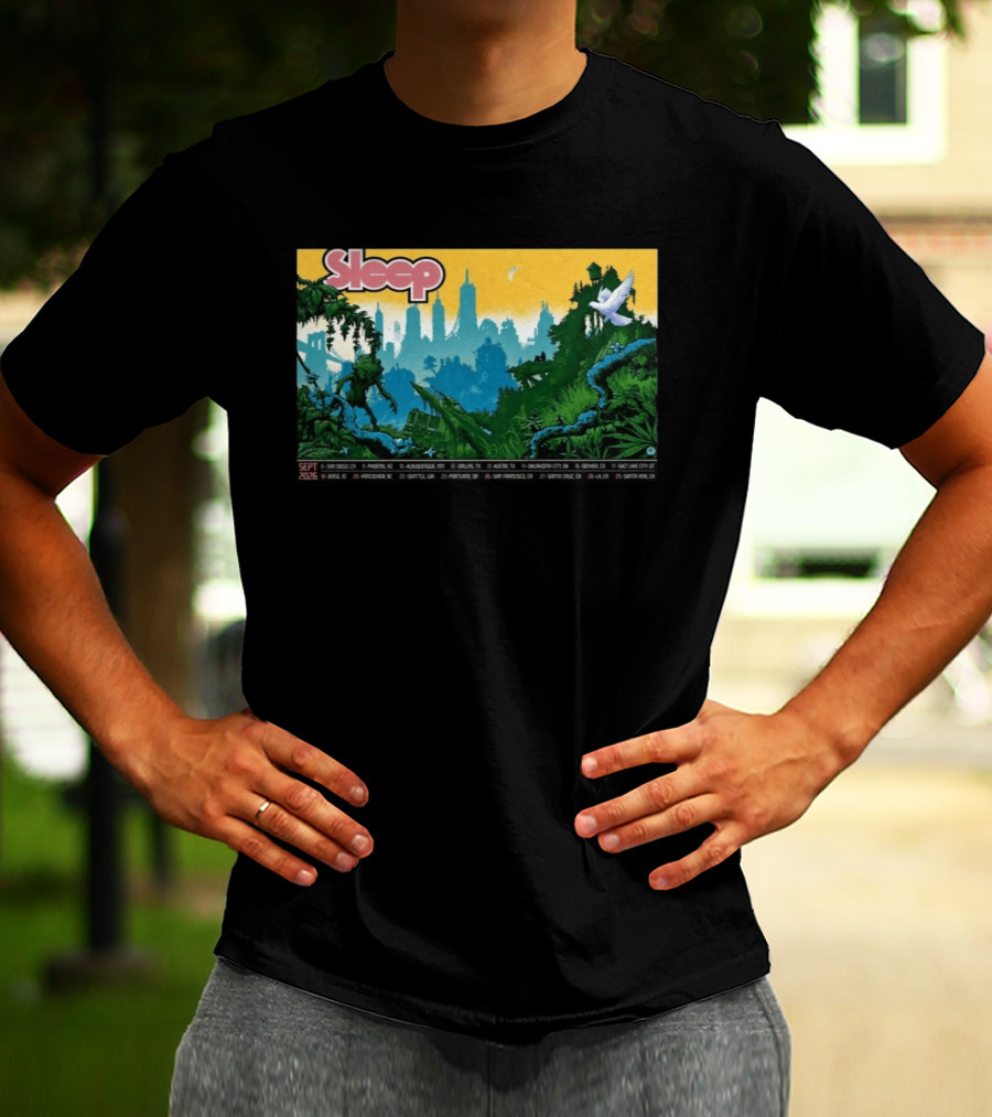 Sleep September 2026 Tour Dates Locations Skyline Jungle T-Shirt