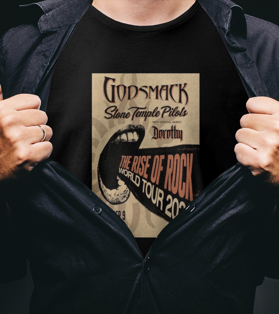 Godsmack Stone Temple Pilots Dorothy Special Guest September 9 Junkyard The Rise Of Rock World Tour 2026 T-Shirt