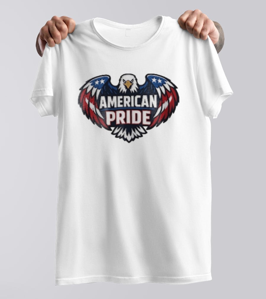 American Pride Bald Eagle Wings Stars And Stripes Flag T-Shirt