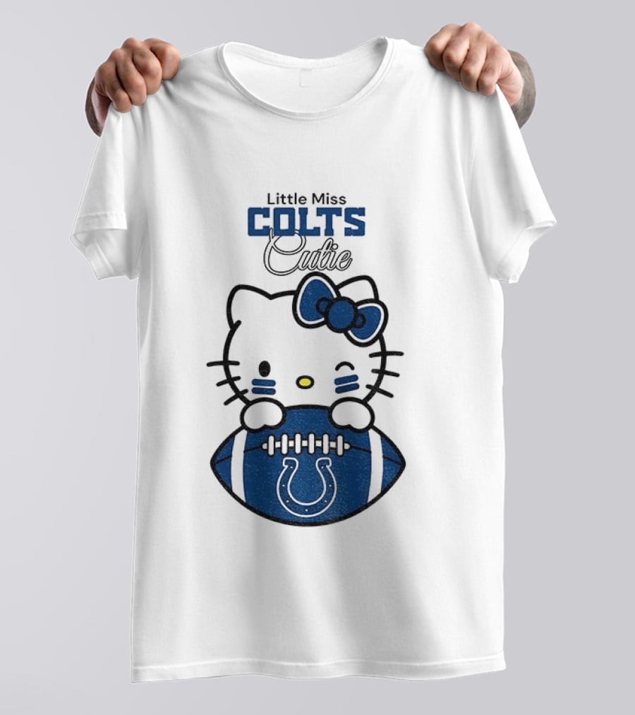 Little Miss Colts Cutie Hello Kitty Football T-Shirt