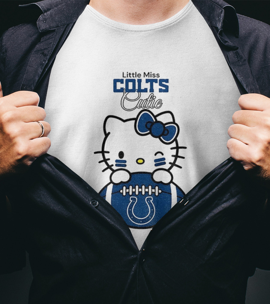 Little Miss Colts Cutie Hello Kitty Football T-Shirt