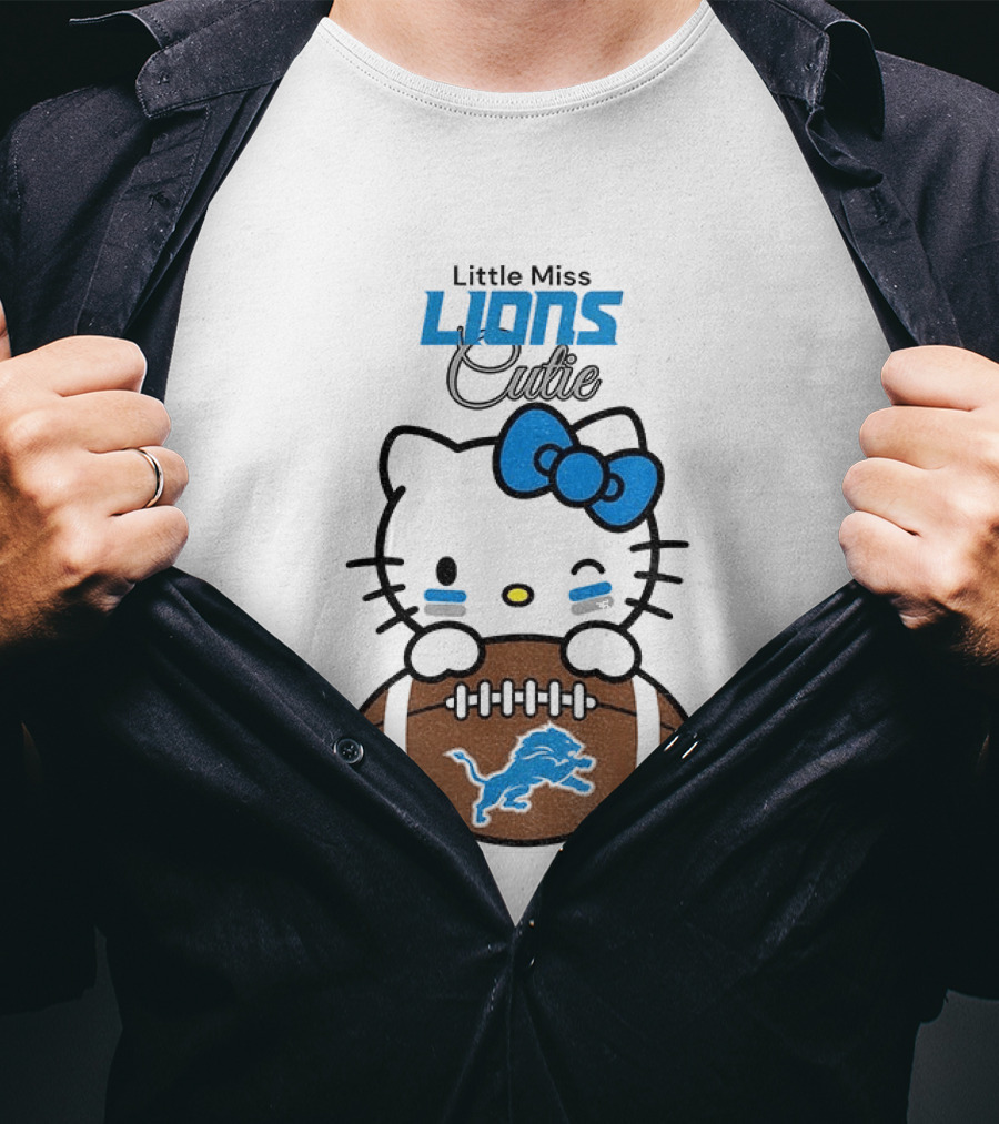 Little Miss Lions Hello Kitty Cute Football T-Shirt