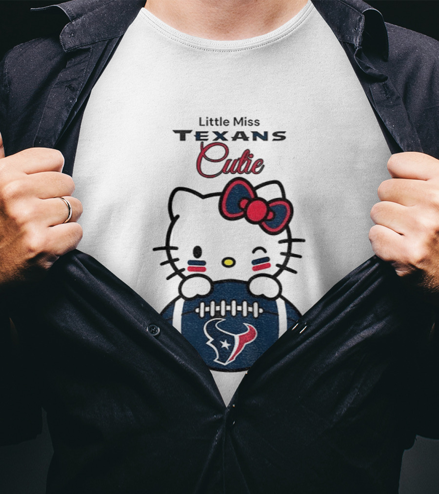 Little Miss Texans Cutie Hello Kitty Football T-Shirt