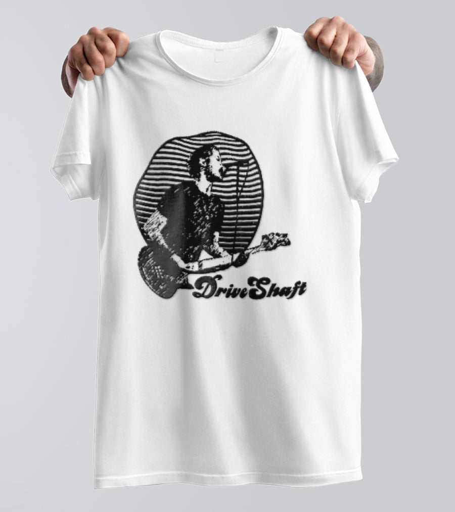 Drive Shaft Bassist Microphone Striped Halftone T-Shirt