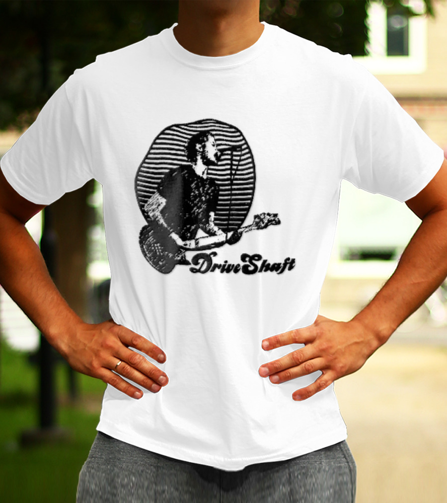 Drive Shaft Bassist Microphone Striped Halftone T-Shirt