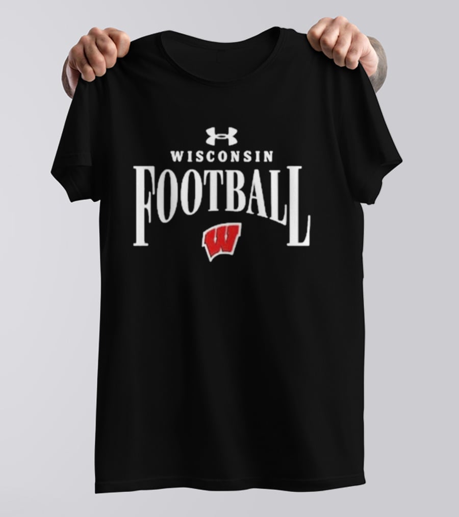 Wisconsin Badgers Football Jump Around 2026 Under Armour W T-Shirt