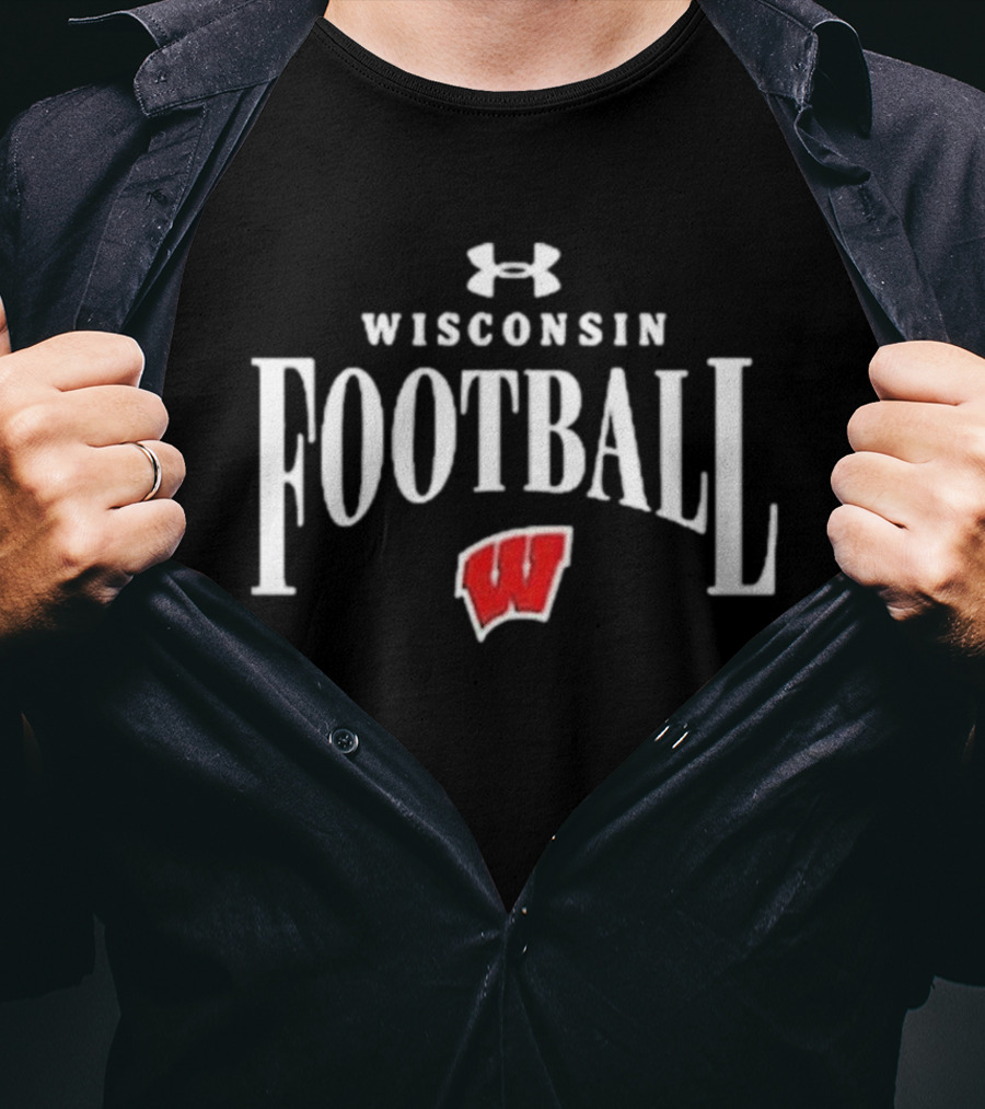 Wisconsin Badgers Football Jump Around 2026 Under Armour W T-Shirt