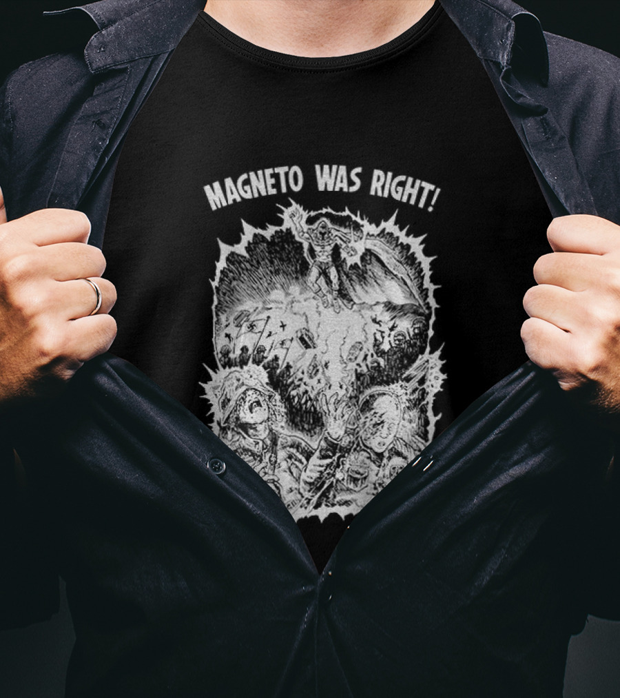 Magneto Was Right X Men Marvel Comic Hero Battle Scene T-Shirt