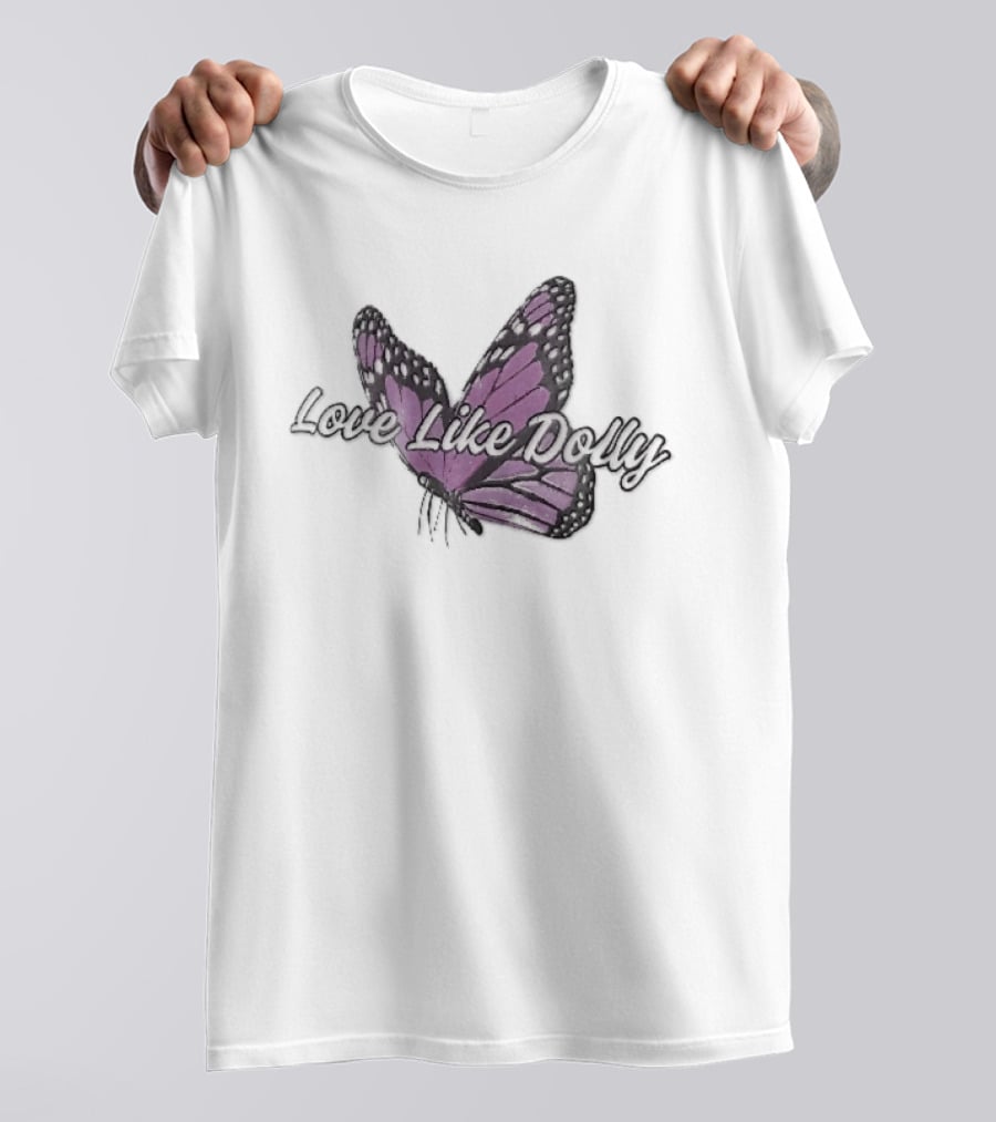 Love Like Dolly Purple Monarch Butterfly Open Wings T-Shirt