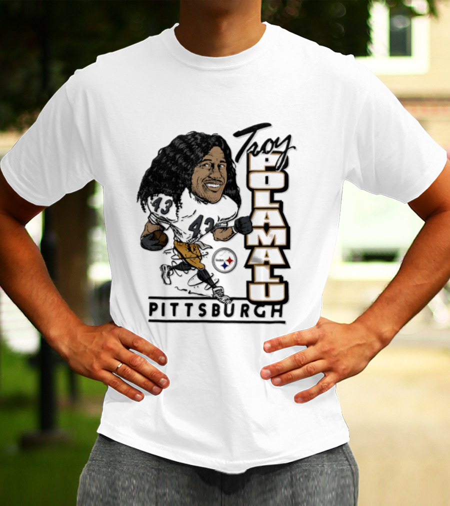 Troy Polamalu Pittsburgh Steelers 43 Caricature T-Shirt