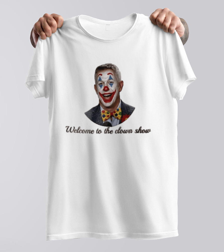 Welcome To The Clown Show Man Joker Makeup Bow Tie White T-Shirt