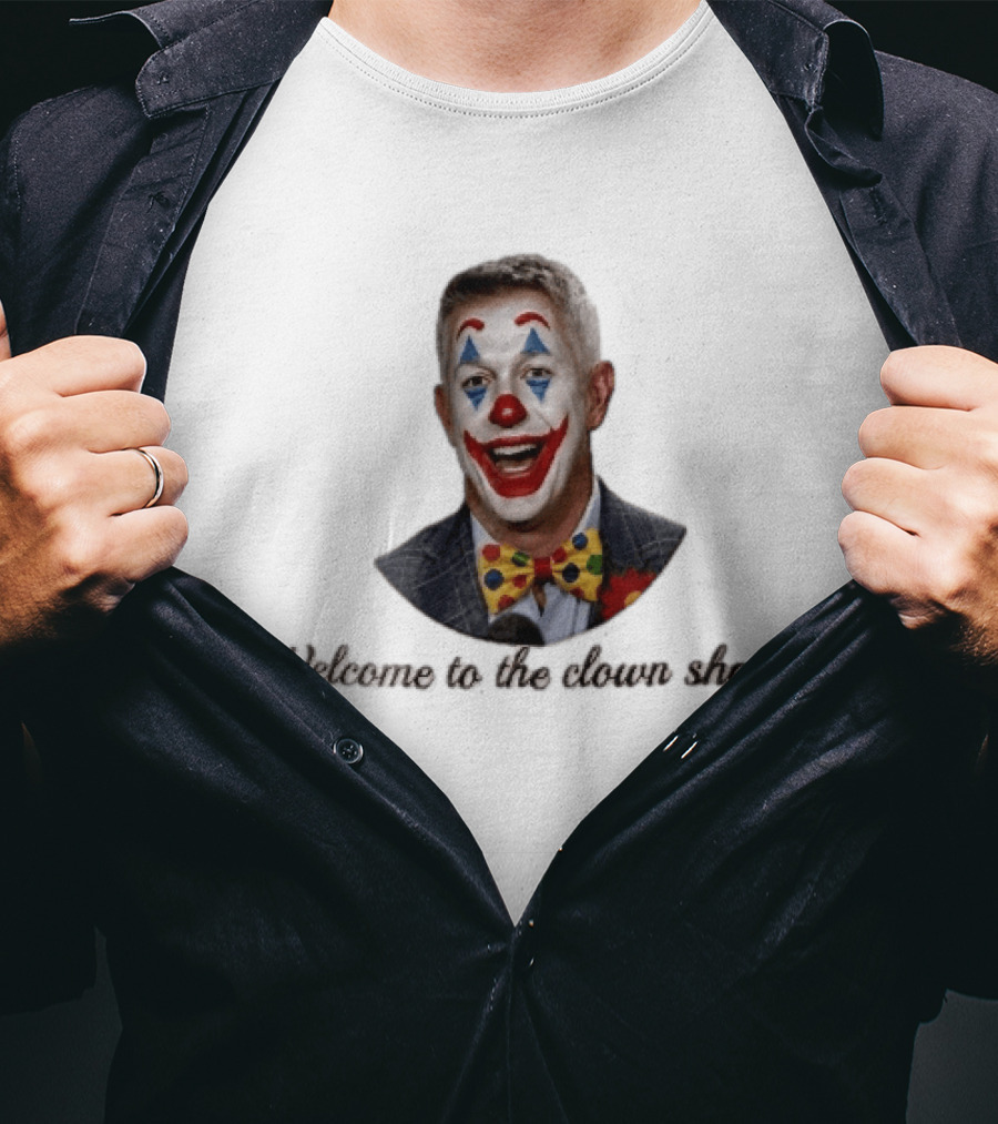 Welcome To The Clown Show Man Joker Makeup Bow Tie White T-Shirt