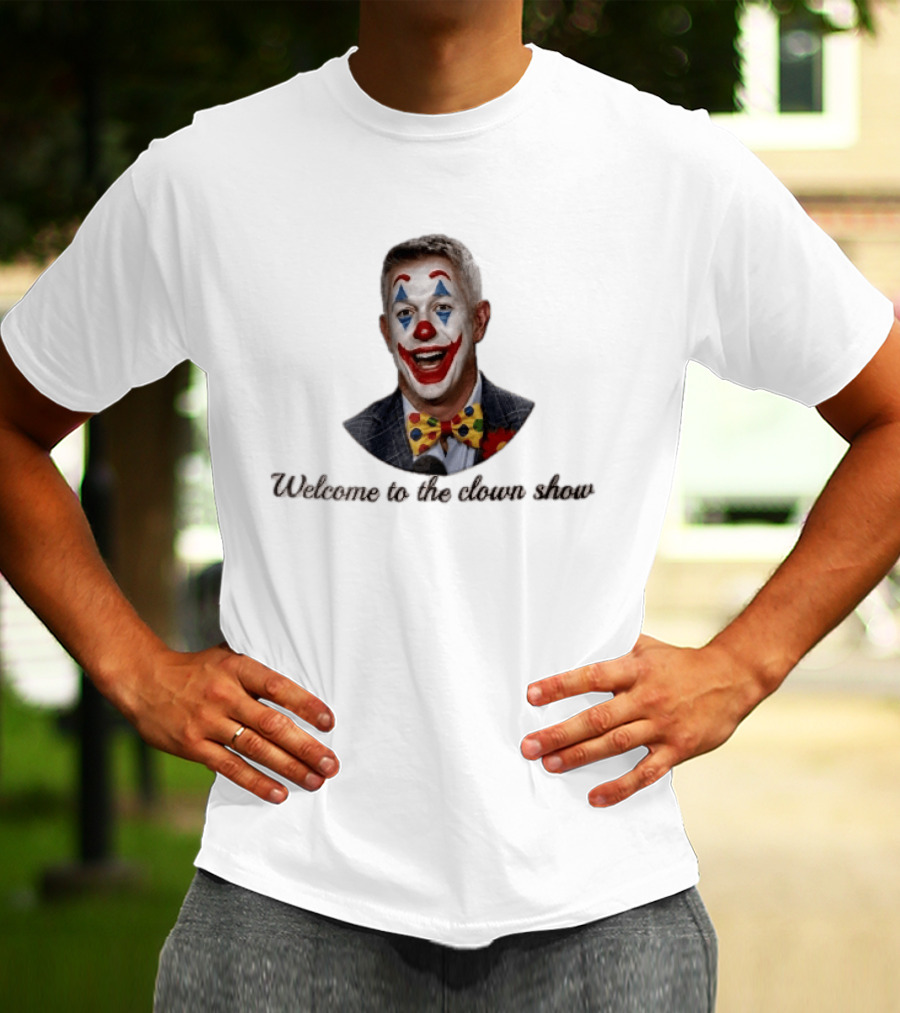 Welcome To The Clown Show Man Joker Makeup Bow Tie White T-Shirt