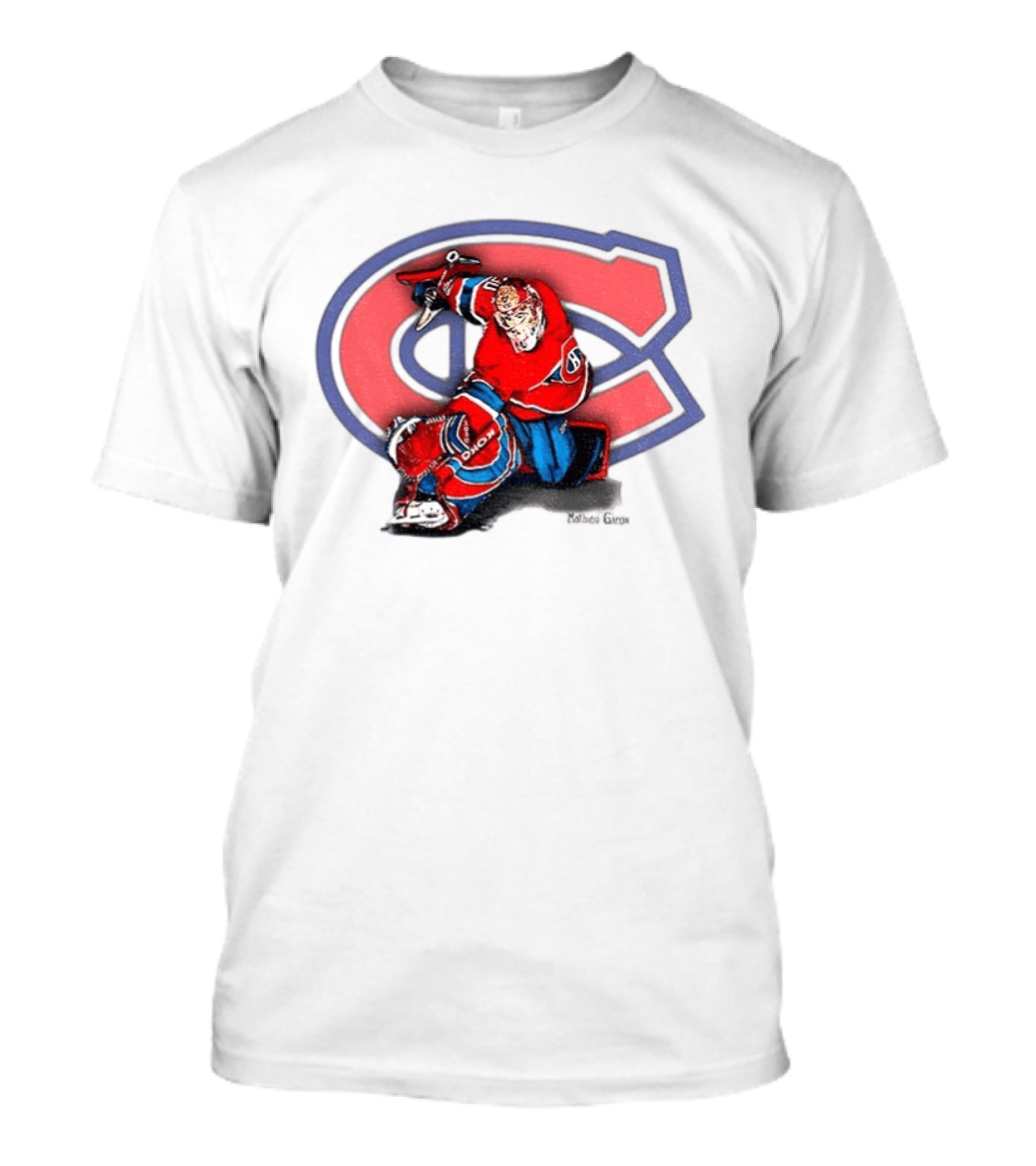 Montreal Canadiens Mathieu Garon NHL Hockey Goalie Player Image T-Shirt