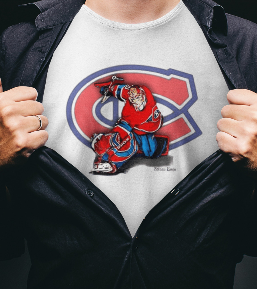 Montreal Canadiens Mathieu Garon NHL Hockey Goalie Player Image T-Shirt