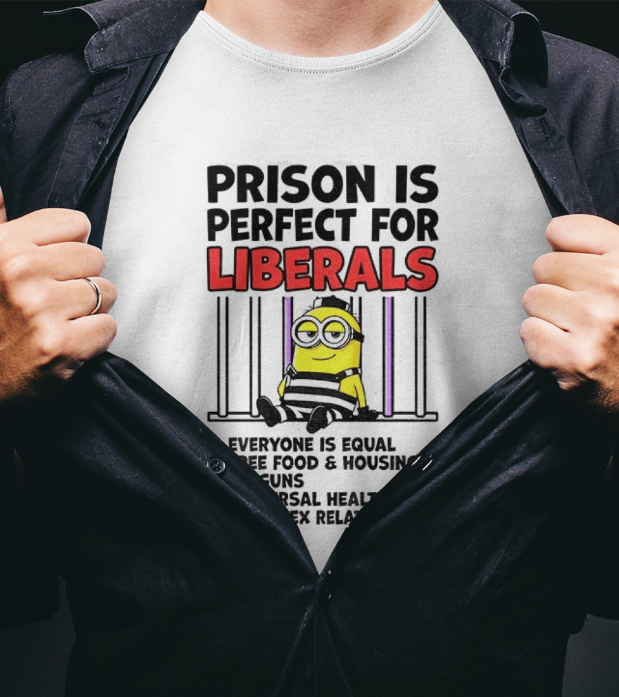 Prison Is Perfect For Liberals Minion Everyone Is Equal Free Food Housing T-Shirt