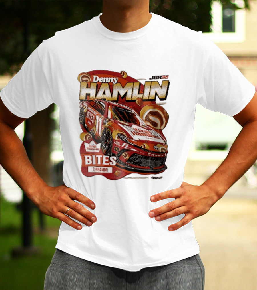 Denny Hamlin JGR 11 NASCAR King's Hawaiian Bites Cinnamon Red Camry Race Car T-Shirt