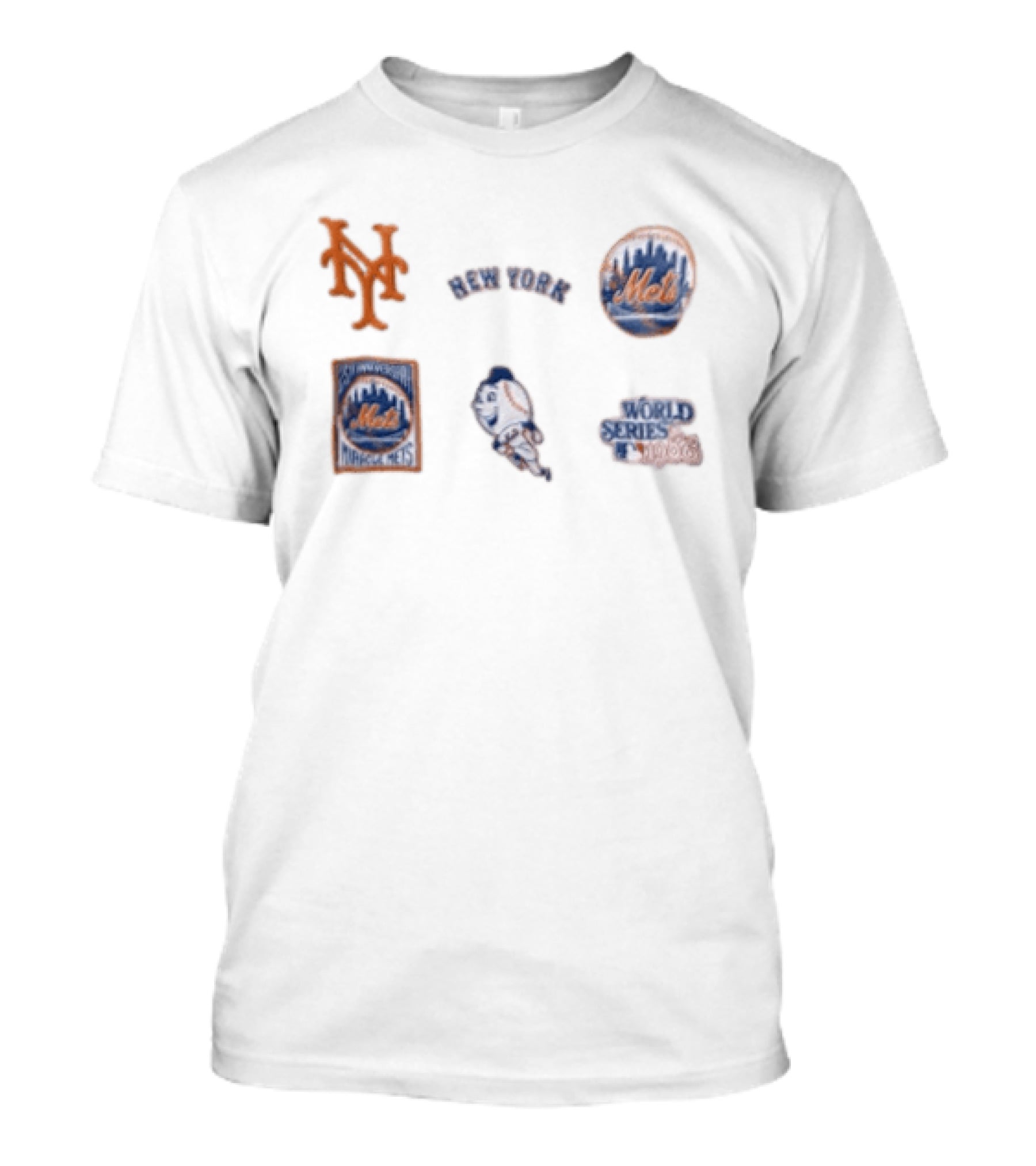 New York Mets 25th Anniversary 1986 World Series Logos T-Shirt