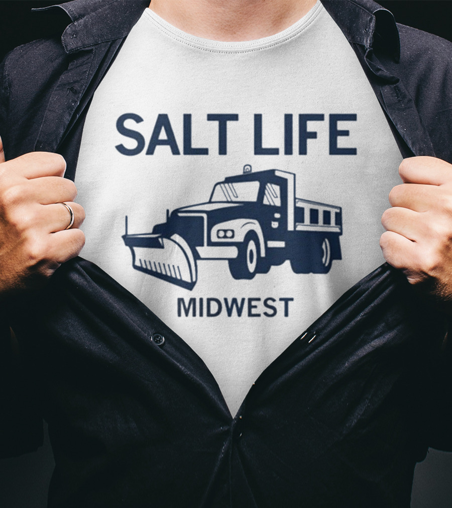 Salt Life Midwest Snow Plow Truck T-Shirt