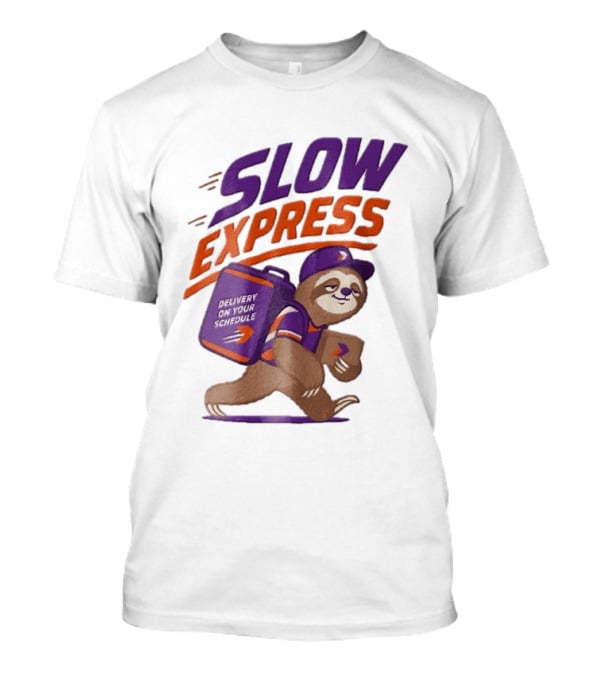 Slow Express Delivery On Your Schedule Cartoon Sloth Courier Carrying Package T-Shirt