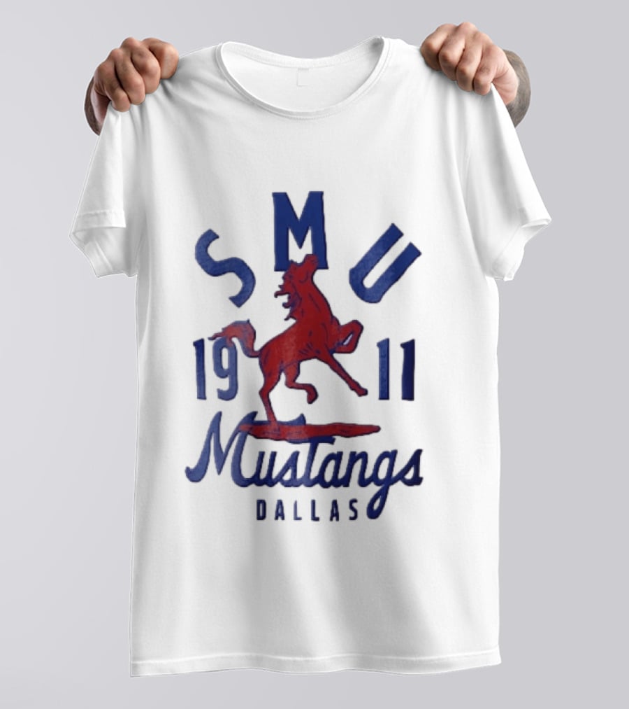 SMU Mustangs Dallas 1911 Red Rearing Horse T-Shirt