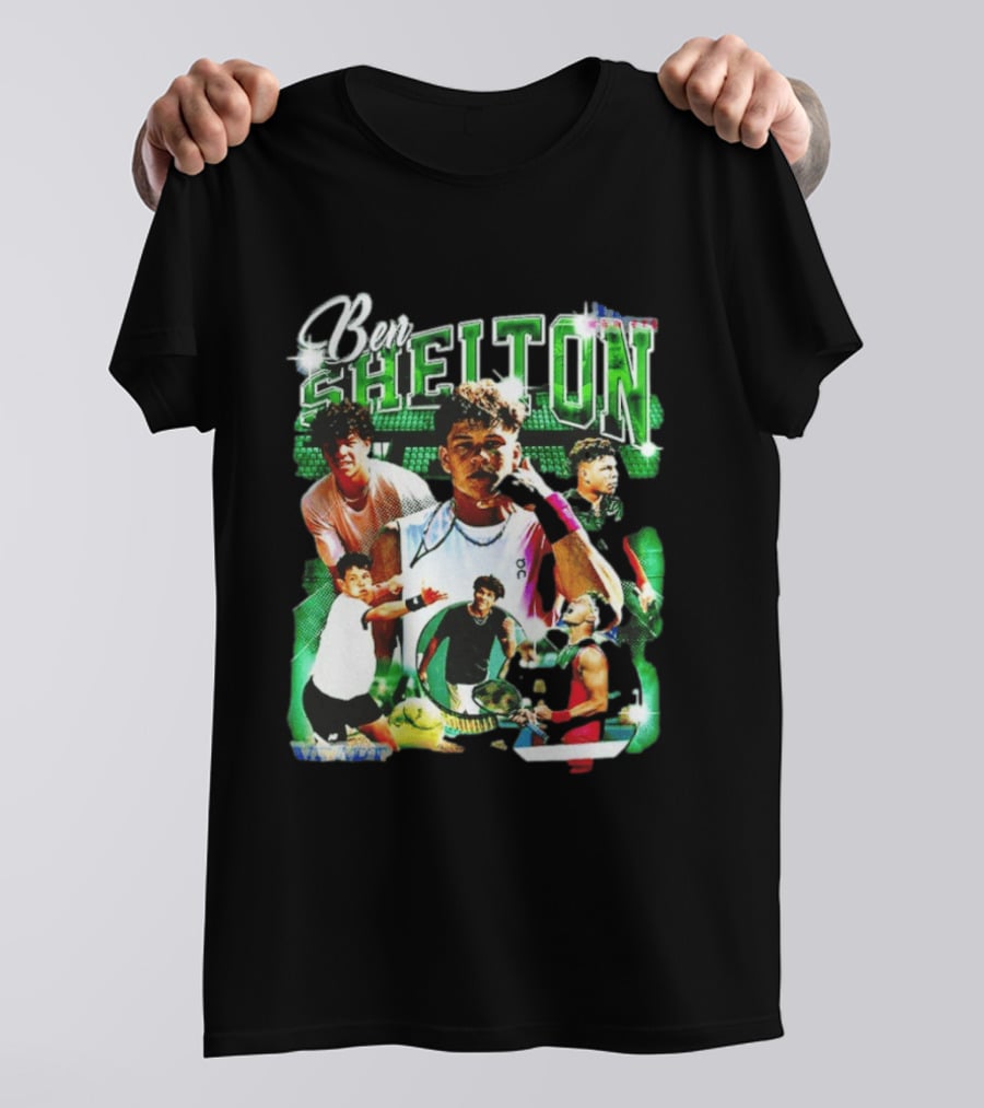 Ben Shelton Tennis Champions Green Collage T-Shirt