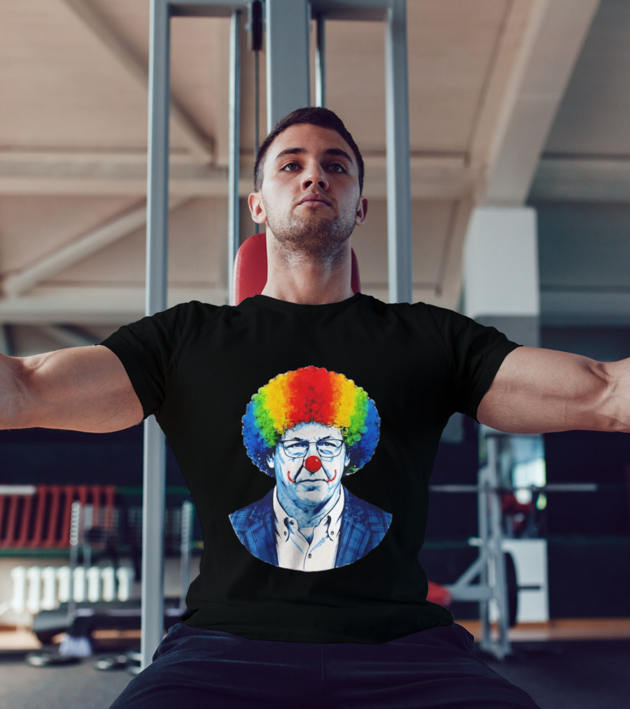 LSU Tigers Football Coach Brian Kelly Clown Red Nose Rainbow Wig T-Shirt