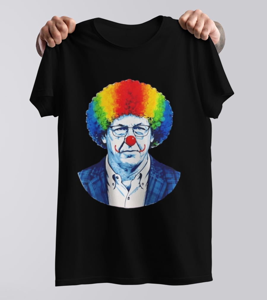 LSU Tigers Football Coach Brian Kelly Clown Red Nose Rainbow Wig T-Shirt