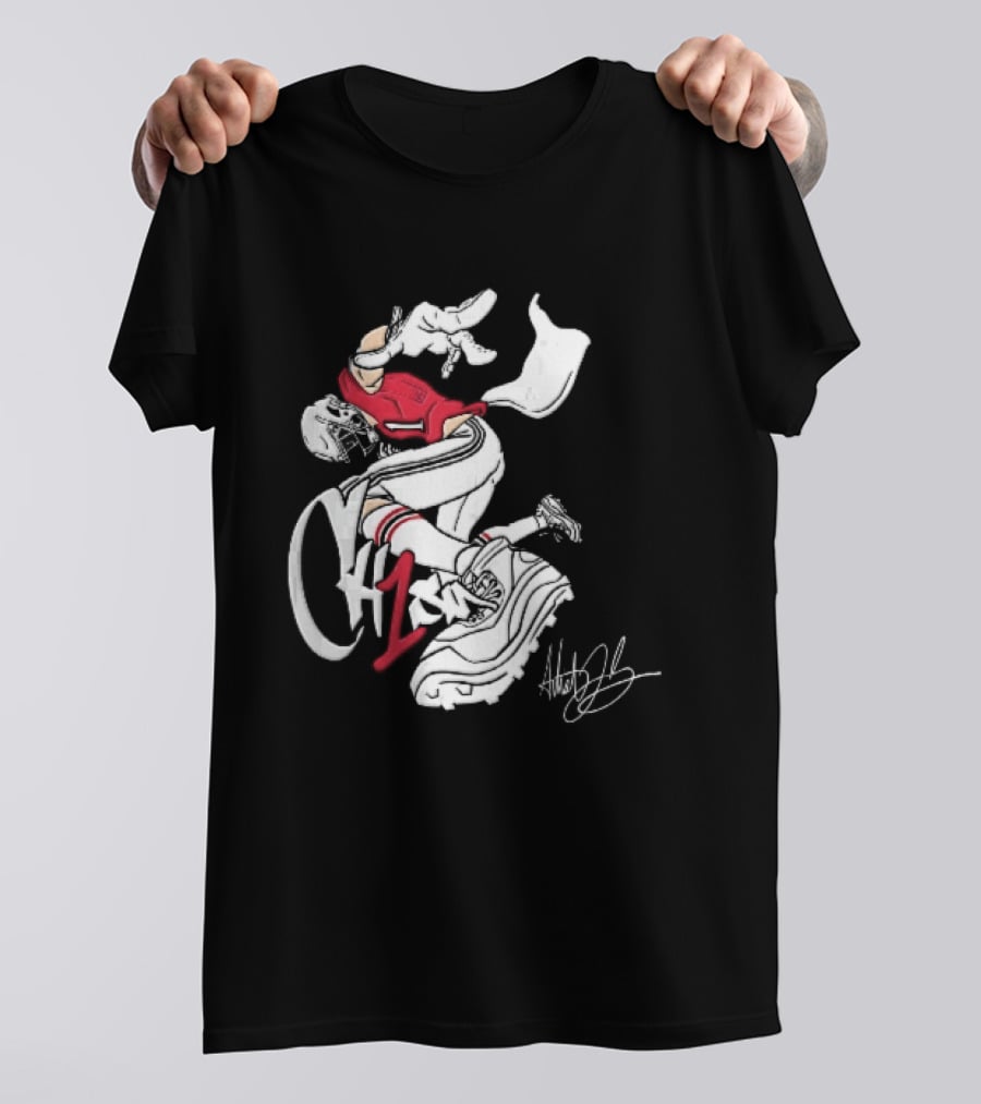 C1n Cam Newton New England Patriots Fisheye Cleat Cartoon Line T-Shirt