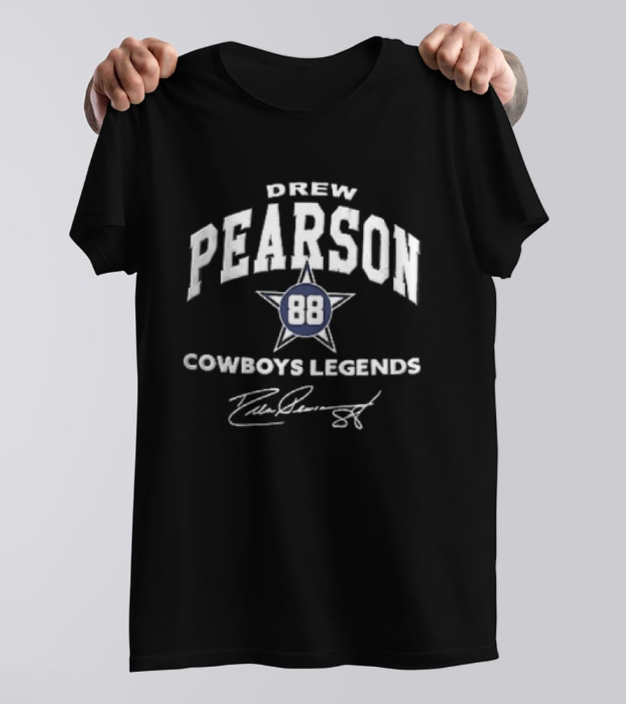 Drew Pearson 88 Cowboys Legends Star Signed T-Shirt