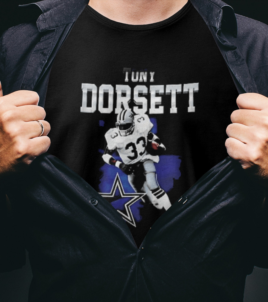 Dallas Cowboys Tony Dorsett Star 33 Paint Effect T-Shirt
