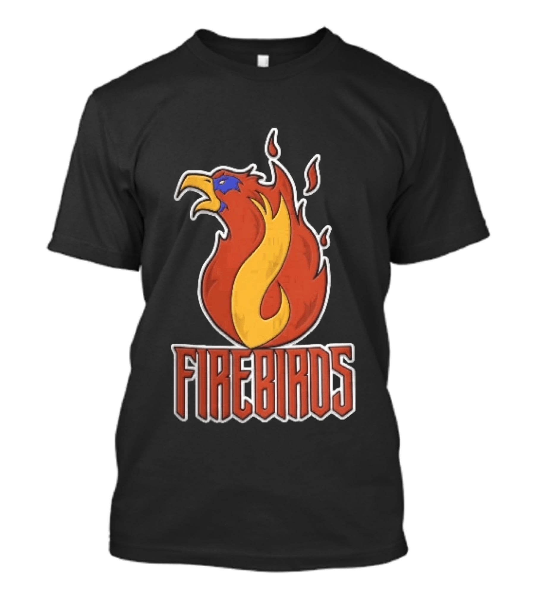 Firebirds Flaming Phoenix Head Flame Cartoon T-Shirt