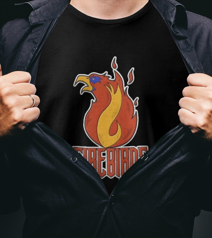 Firebirds Flaming Phoenix Head Flame Cartoon T-Shirt