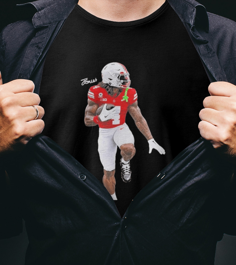 Jeremiah Smith Ohio State Heisman Candidate Football Player Jersey Four T-Shirt