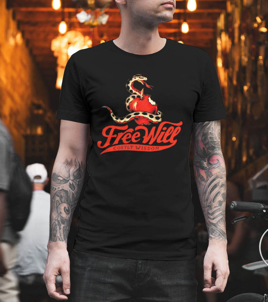 Free Will Costly Wisdom Snake Apple T-Shirt