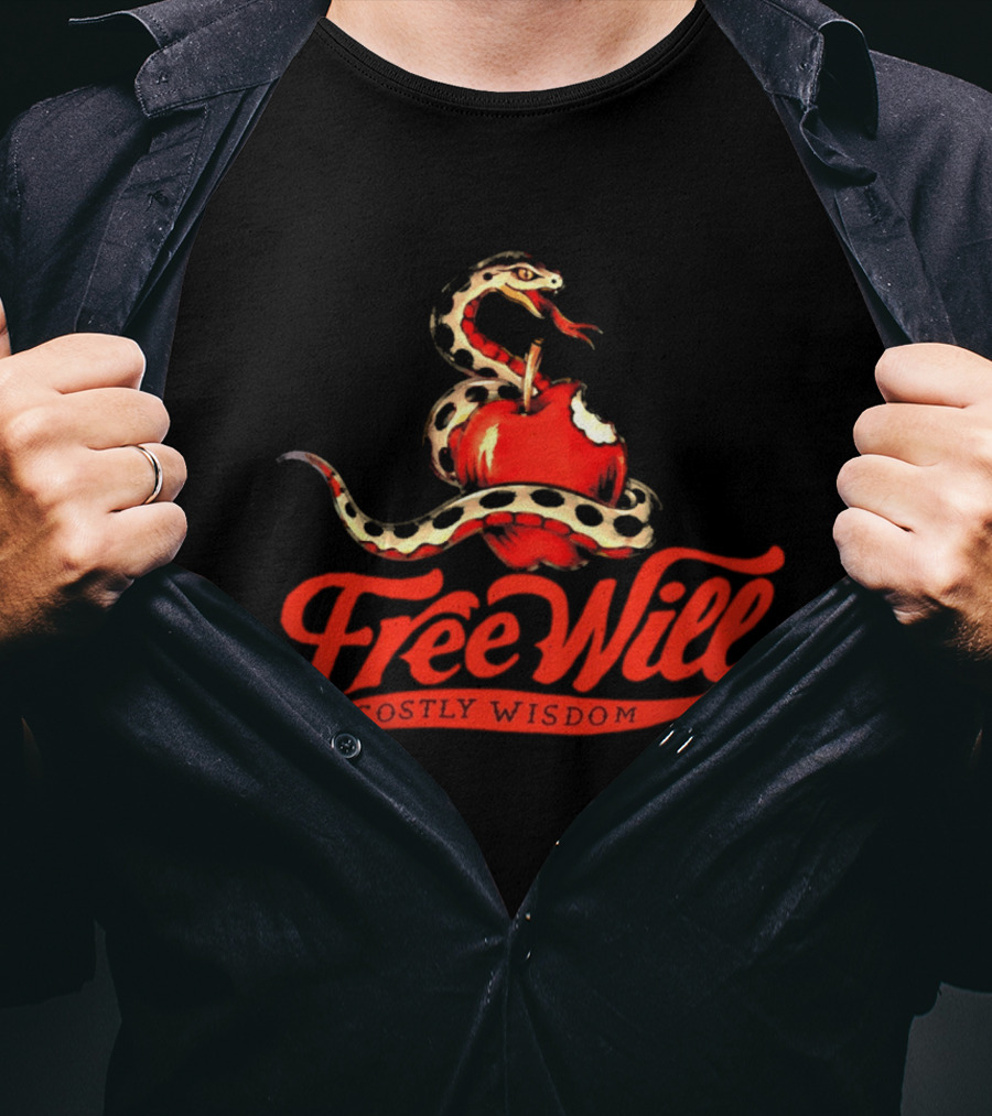Free Will Costly Wisdom Snake Apple T-Shirt
