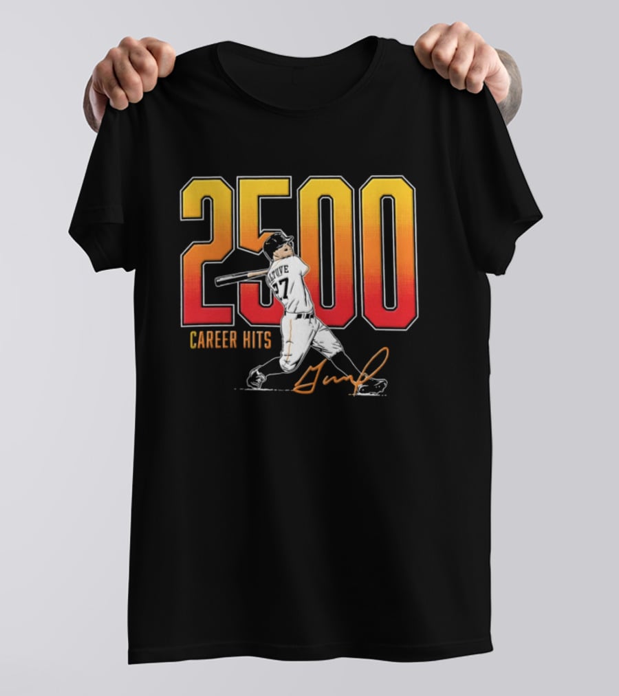 2500 Career Hits Houston Astros Baseball Jose Altuve Historic T-Shirt