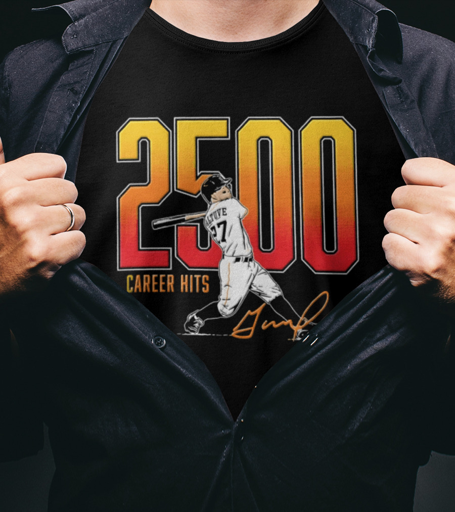 2500 Career Hits Houston Astros Baseball Jose Altuve Historic T-Shirt