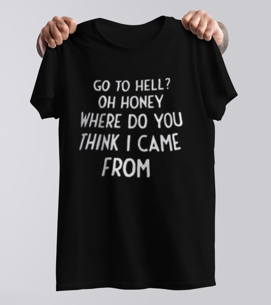 Go To Hell Oh Honey Where Do You Think I Came From Witty T-Shirt