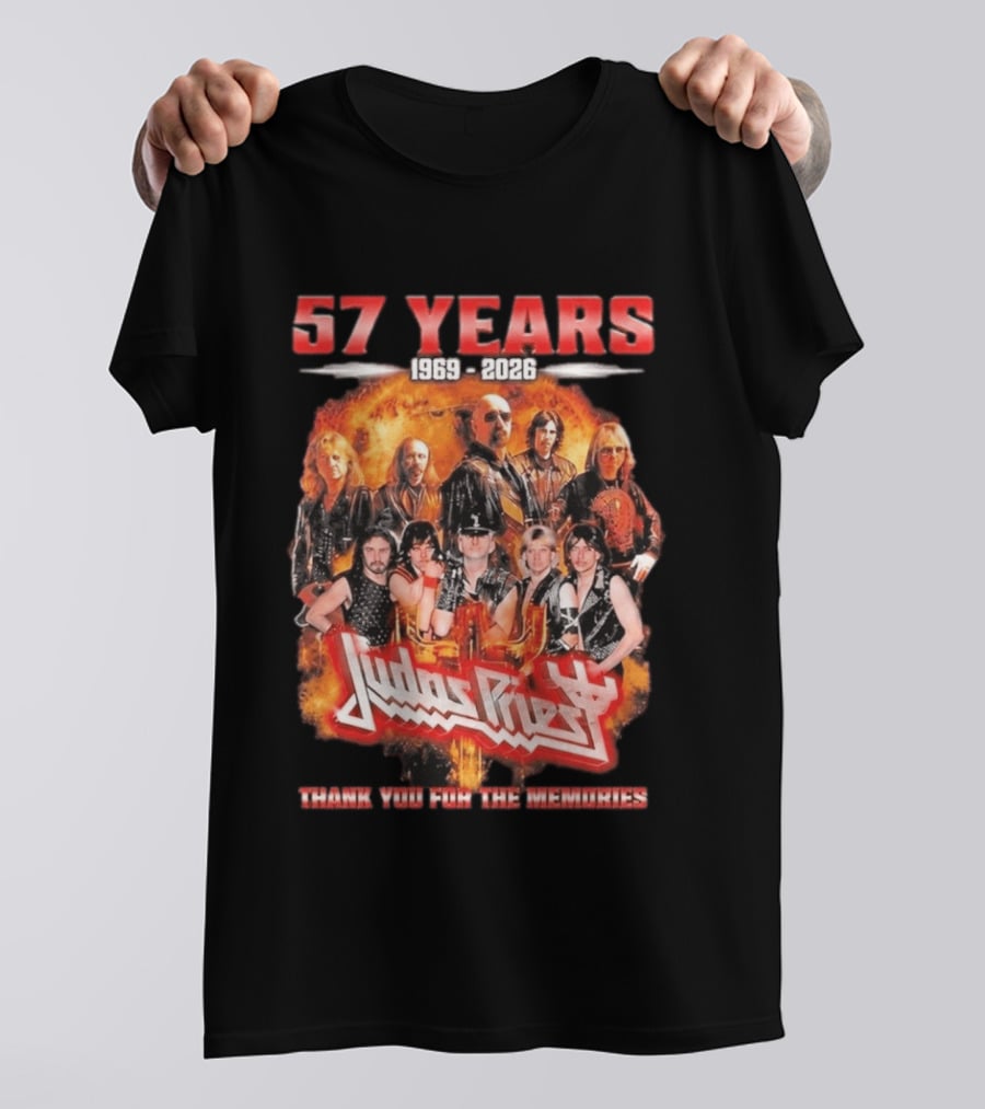 Judas Priest 57 Years 1969 2026 Thank You For The Memories T-Shirt