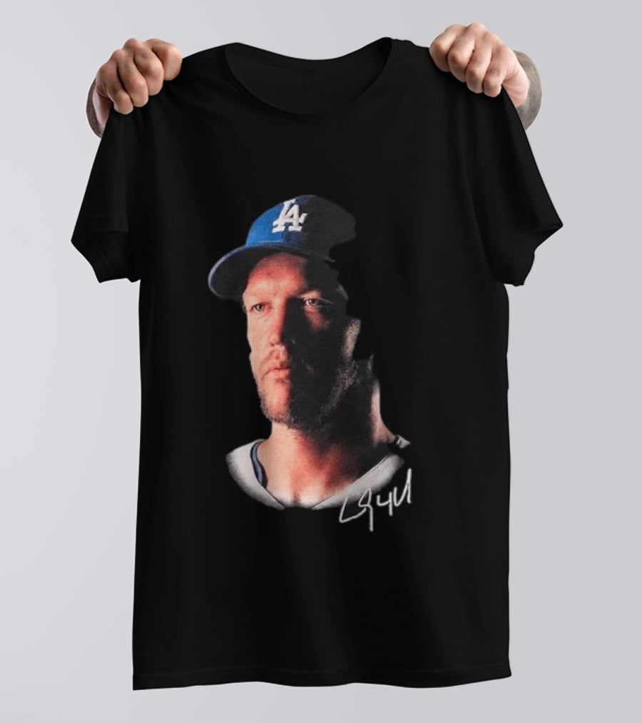 Kike Hernandez Wears Clayton Kershaw Face LA Dodgers Signature T-Shirt
