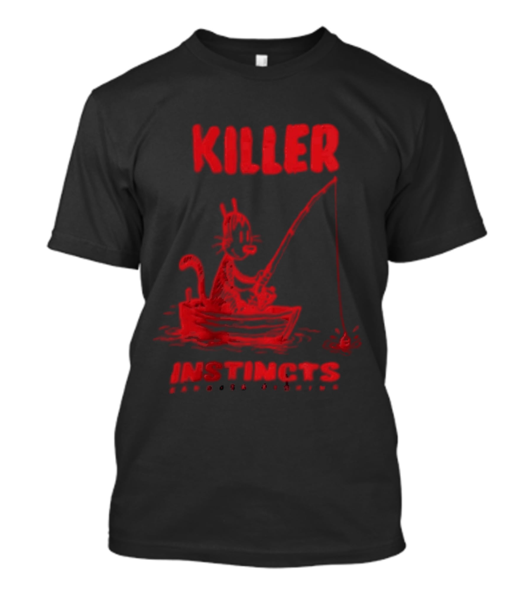 Killer Instincts Fishing Cat In A Boat T-Shirt
