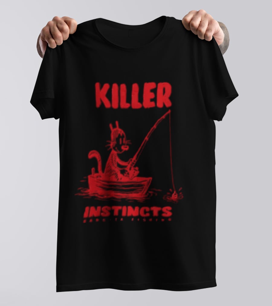 Killer Instincts Fishing Cat In A Boat T-Shirt