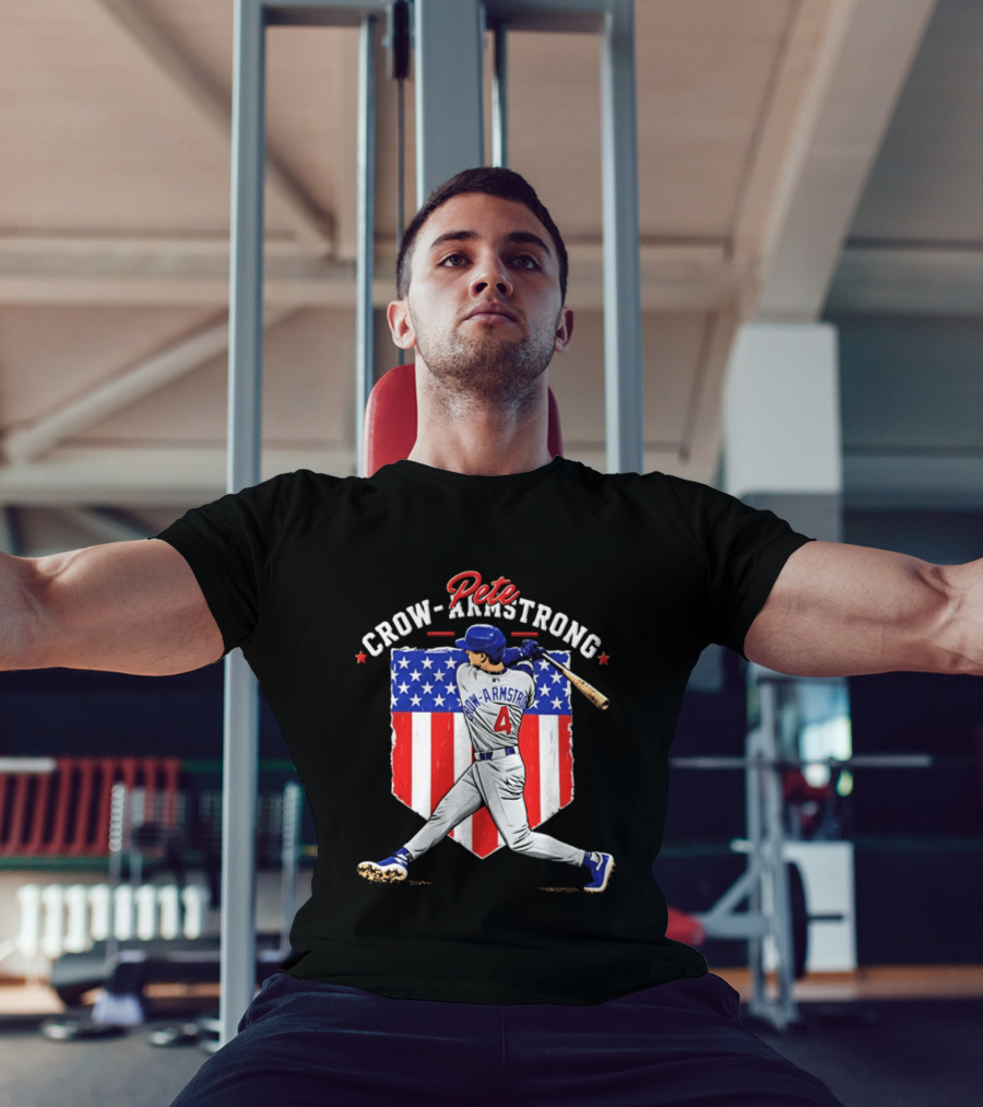 Pete Crow Armstrong Chicago Cubs Baseball 4 American Flag 2026 T-Shirt