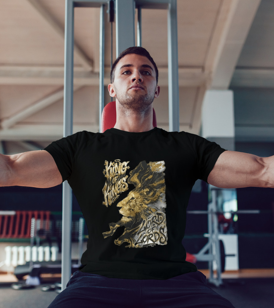 King Of Kings Lord Of Lords Golden Lion Swirling Mane T-Shirt