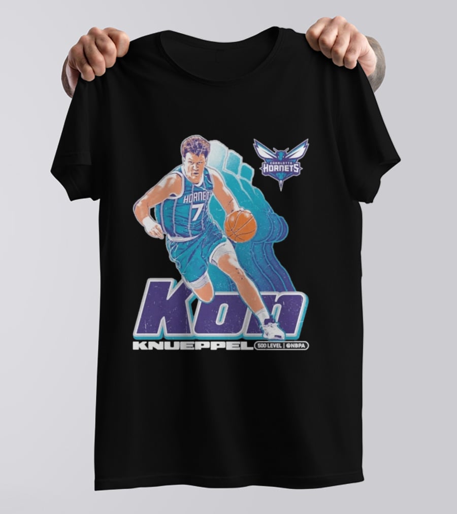 Kon Knueppel Charlotte Hornets NBA Player Number 7 Draft Pick 500 Level Edition T-Shirt