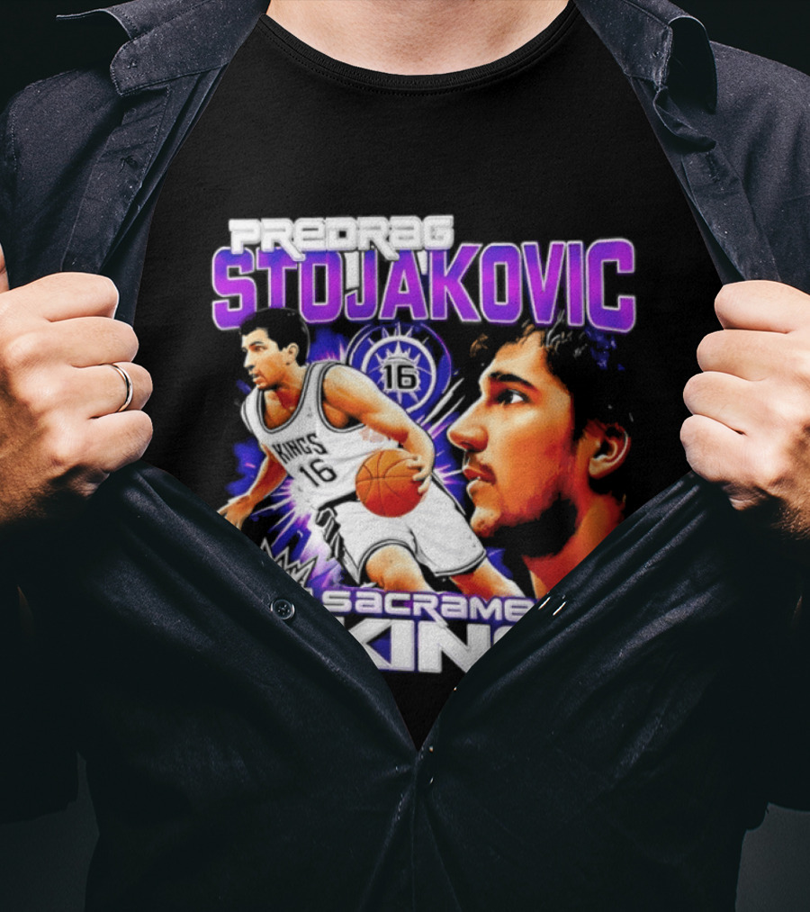 Stojakovic Sacramento Kings Basketball Legend Player NBA T-Shirt