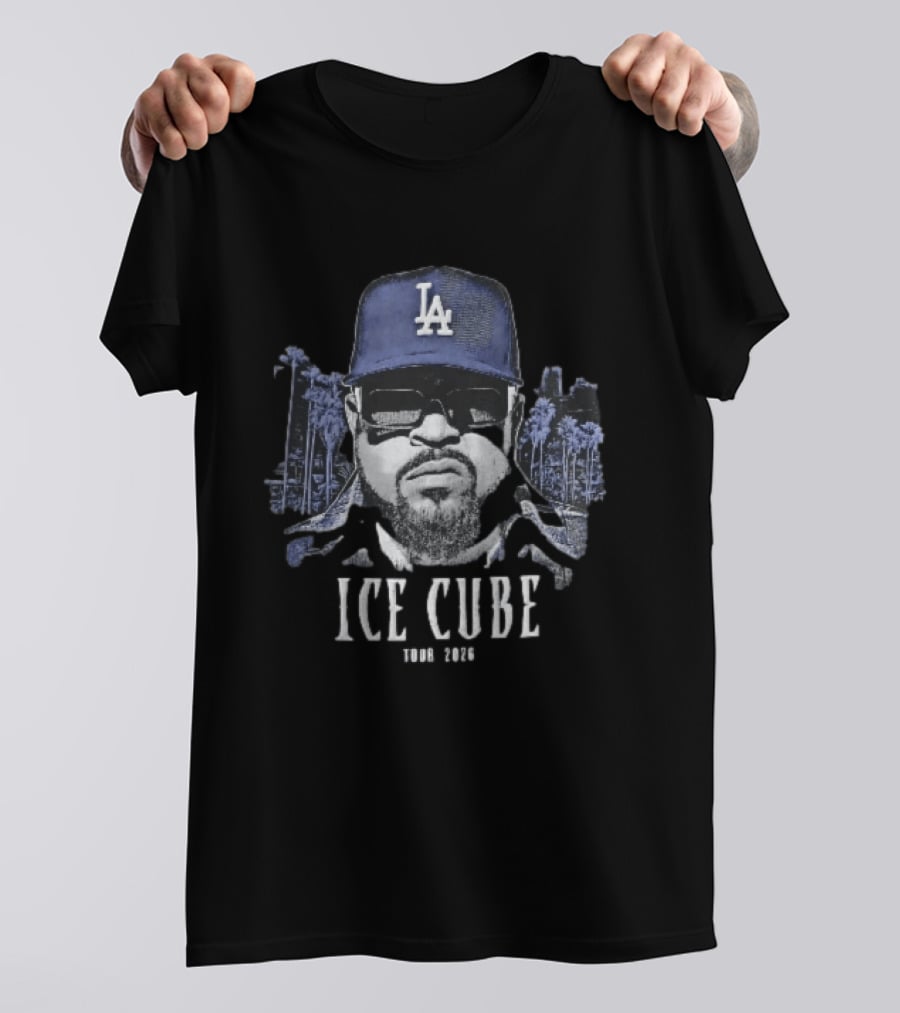 Ice Cube Los Angeles Dodgers MLB Tour 2026 Palm Trees Sunglasses Cap T-Shirt