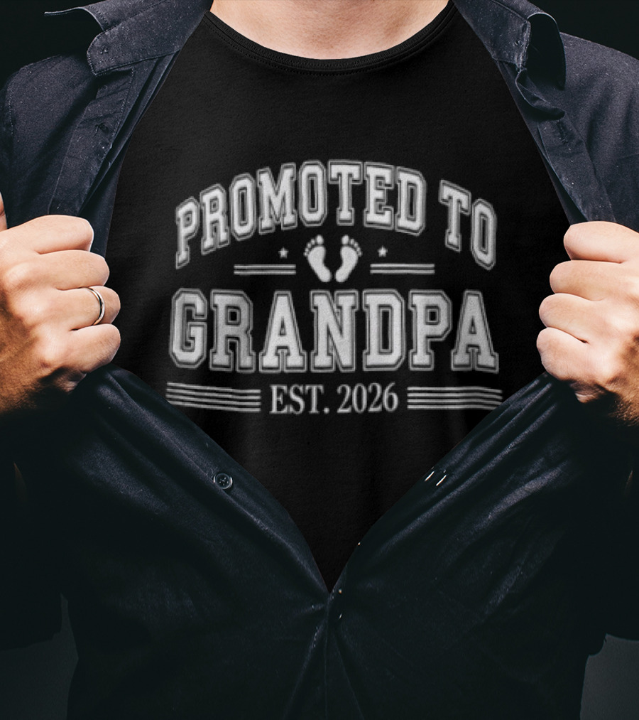 Promoted To Grandpa EST 2026 T-Shirt